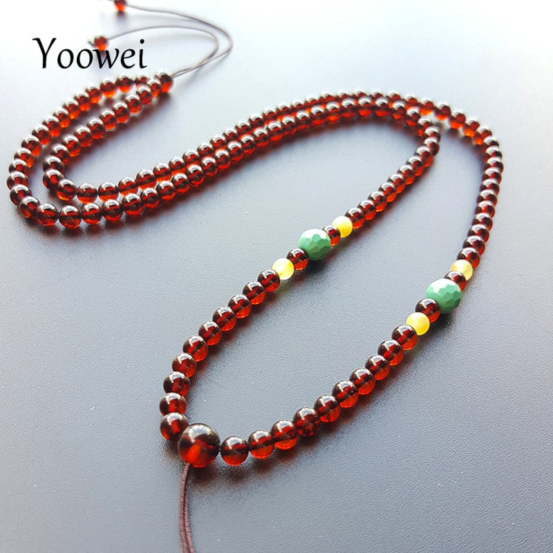 4mm Natural Amber Necklace for Unisex 50cm Adjustable Chain Necklace Birthd Gifts Real Natural Amber Men Women Jewelry