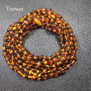 5pcs/lot 50cm Long Natural Baltic Amber Necklace 100% Real Irregular Amber Original Amber Baby Chips Jewelry Wholesale