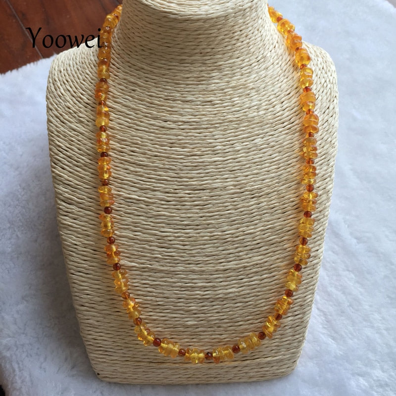60cm Long Amber Necklace 100% Real Amber Beads Trendy Sweater Chain Necklace Amber Women Jewelry Gifts for Etsy Suppliers