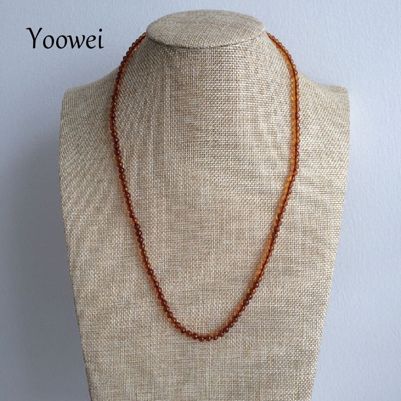 60cm Women Amber Jewelry Baltic Genuine Round Amber Necklace 108 Beads Bracelet Precious Stone 5mm--5.5mm Amber Suppliers