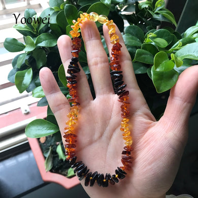 Natural Amber Chips Necklace for Baby Adult Gift Irregular Genuine Bead Baltic Amber Teething Necklace Bracelet Wholesale
