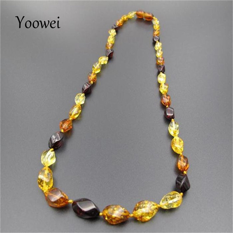 Natural Amber Necklaces for Mother D Beaded Strand Adult Necklace Healing Polished Baltic Amber Jewelry Christmas Gift