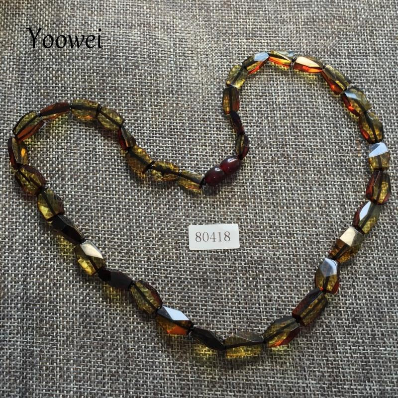 Natural Green Amber Necklace for Women Genuine Original Beads Healing Adult Gift 100% Real Baltic Amber Jewelry Wholesale