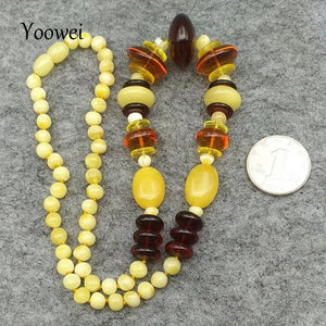 New Baltic Amber Necklace for Women Natural Gems Jewelry Adult Gift Original Genuine Amber Necklace Wholesale 50cm--22.8g
