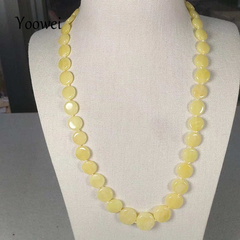 New Baltic Natural Amber Necklace for Women 50cm 13.5g European Jewelry Gift Suppliers Genuine Amber Necklace Wholesale