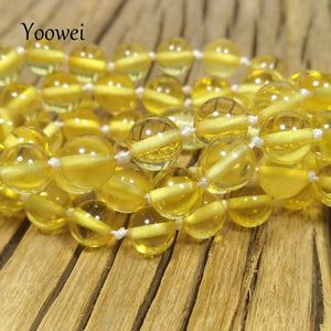 Wholesale 55cm 11.8g Natural Amber Necklace for Women Original Genuine Round Beads Baltic Amber Jewelry Necklace Supplies