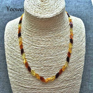 Wholesale Natural Amber Necklace for Adult Luxury Gift 100% Real Rhombic Amber Bead Original Amber Women Jewelry Supplier