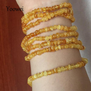 Women Amber Necklaces Genuine Original Beads Long Sweater Chain Necklace 100% Real Baltic Natural Amber Jewelry Wholesale