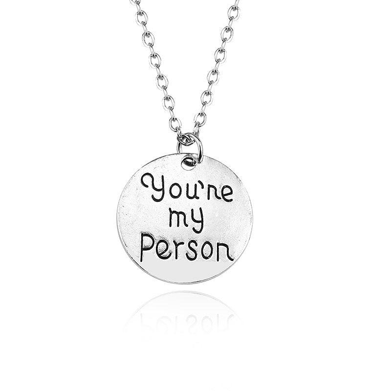 You Are My Person Pendant Necklaces Lover Couple Statement Necklace Greys Anatomy Charm Choker Colar Jewelry Collares