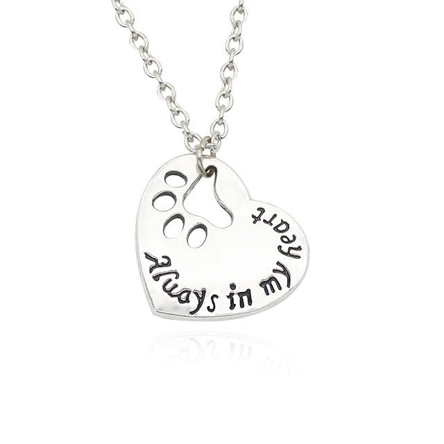 You Are My Sunshine Person Best Friends Pendant Dog Paw Footprint Love Heart Necklace For Women Sister Dad BFF Couple Jewelry
