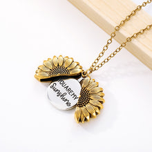 Load image into Gallery viewer, You Are My Sunshine Sunflower Necklaces For Women Rose Gold Silver Color Long Chain Sun Flower Female Pendant Necklace Jewelry