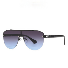 Load image into Gallery viewer, Ypanlkar Gradient lens Classic Brand men's oval Rimless designer Large frame sunglasses Vintage women sun glasses UV400