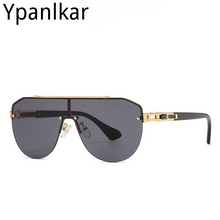 Load image into Gallery viewer, Ypanlkar Gradient lens Classic Brand men's oval Rimless designer Large frame sunglasses Vintage women sun glasses UV400