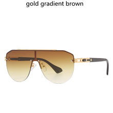 Load image into Gallery viewer, Ypanlkar Gradient lens Classic Brand men's oval Rimless designer Large frame sunglasses Vintage women sun glasses UV400