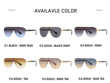Load image into Gallery viewer, Ypanlkar Gradient lens Classic Brand men's oval Rimless designer Large frame sunglasses Vintage women sun glasses UV400