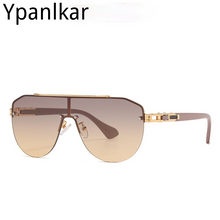 Load image into Gallery viewer, Ypanlkar Gradient lens Classic Brand men's oval Rimless designer Large frame sunglasses Vintage women sun glasses UV400