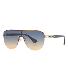 Load image into Gallery viewer, Ypanlkar Gradient lens Classic Brand men's oval Rimless designer Large frame sunglasses Vintage women sun glasses UV400
