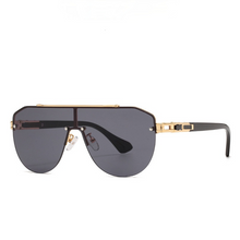 Load image into Gallery viewer, Ypanlkar Gradient lens Classic Brand men's oval Rimless designer Large frame sunglasses Vintage women sun glasses UV400