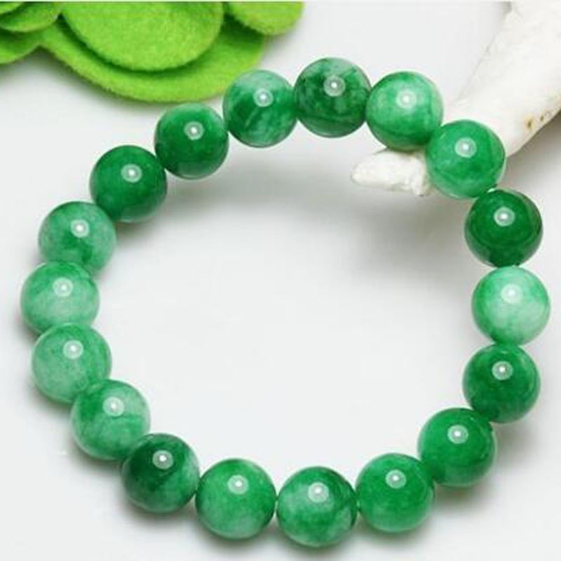 Yu Xin Yuan Fashion Han Jade Round Bead Bangle Lovers Style Trendy Bracelet Women Men Jewelry Gift