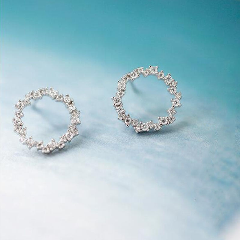 Yu Xin Yuan Fashion S925 Pure Silver 925 jewelry Charm Round Earrings For Female Trendy Ear Nail