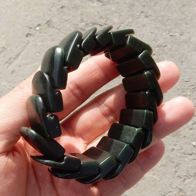 Yu Xin Yuan Fine Jewelry Hetian Qingyu Jade Bangle Hand-made Step Forward Lucky Best Wishes Women Men Bracelet