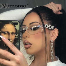 Load image into Gallery viewer, Yumomo Crystral Sunglasses Women Men  Personlity Windshield UV Protection Blu Yellow UV400 Mirror Feminino De Sol Gafas