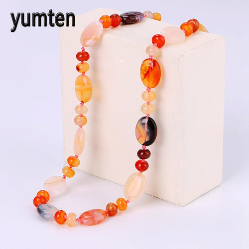 Agate Necklace Power Natural Crystal Men Jewelry Women Sailor Moon Punk Pineapple Pearl Necklace Music Ravenclaw Sieraden