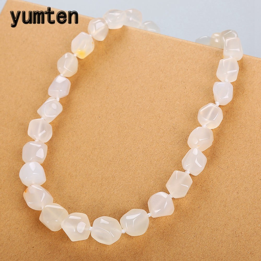 Agate Necklace Women Female Jewelry Crystal Classic Natural Irregular Original Stone Beads Power Symbols Reiki Healing