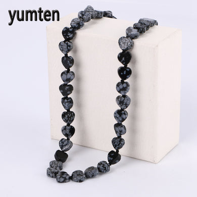 Alabaster Heart Charms Statement Necklace For Women Ladies Love Crystal Casual Gemstone Jewelry Sieraden Kettingen