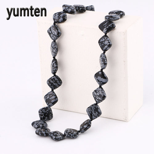 Collana in alabastro Potere Gioielli in pietra di cristallo Pietre preziose Collane naturali Donna Bijoux Femme Kolye Bayan Gioielleria raffinata 