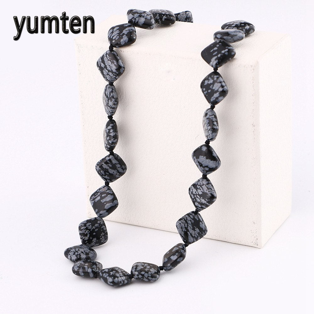 Alabaster Statement Necklace Charms Women Casual Crystal Stone Jewellery Gemstones Ladies Short Necklaces Sieraden