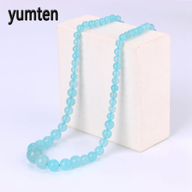 Aquamarine Necklace Power Crystal Women Jewelry Bead Chain Gift Collier Femme Colar Feminino Chocker Cats Bijuterias Fox
