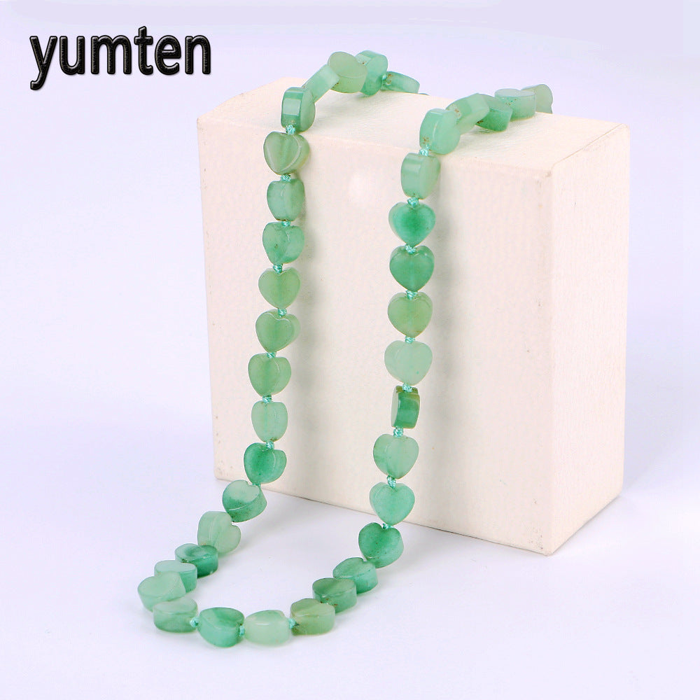 Aventurine Jade Necklace Power Chakra Healing Stones Heart Love Crystal Womens Jewelry Zelda Skyrim Correntechocker