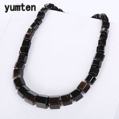 Black Agate Men Necklace Male Star Stone Vintage Power Crystal Charms Choker Gemstone Reiki Statement Original Jewelry