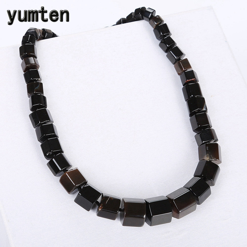 Collana in agata nera da uomo con stella girocollo in cristallo naturale con pietra preziosa Reiki moda amuleto fortunato regalo all'ingrosso di gioielli 