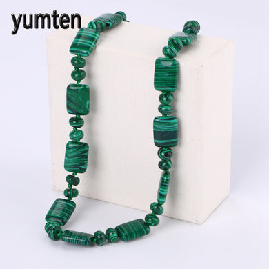 Brand Nature Malachite Women Short Necklace Ladies Stone Beads Fashion Jewelry Bijoux Femme Collier Luxe Collares Mujer