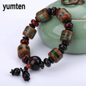 Bracciale stile cinese da uomo in calcedonio naturale agata nera gioielli coppia Pulseira Feminina Power Bank all'ingrosso 5 pezzi 