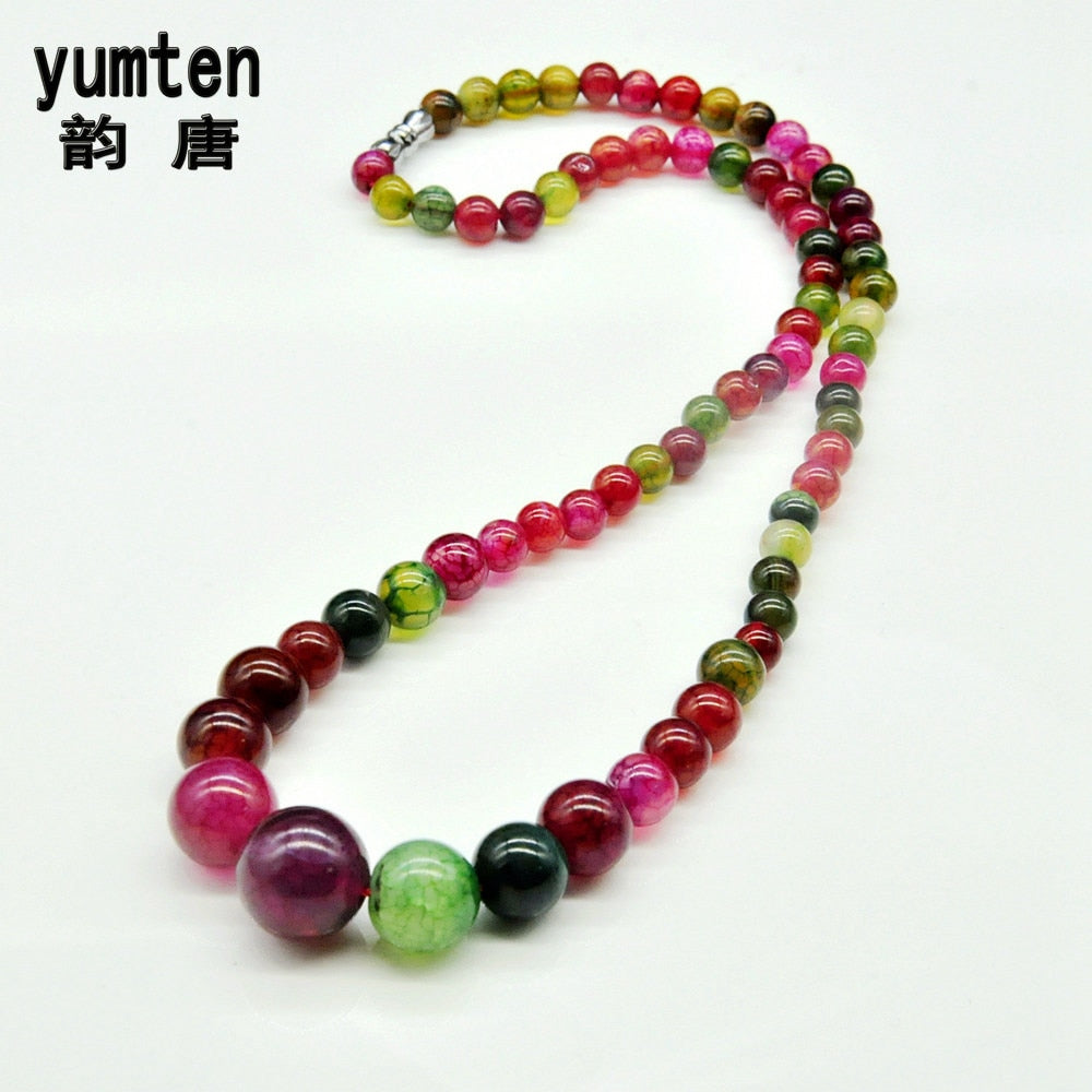 Colorful Agate Collares Mujer Wedding Jewelry Perlas Chakra Burma Ruby Holid Gifts Popular Stylish Simplicity Jade