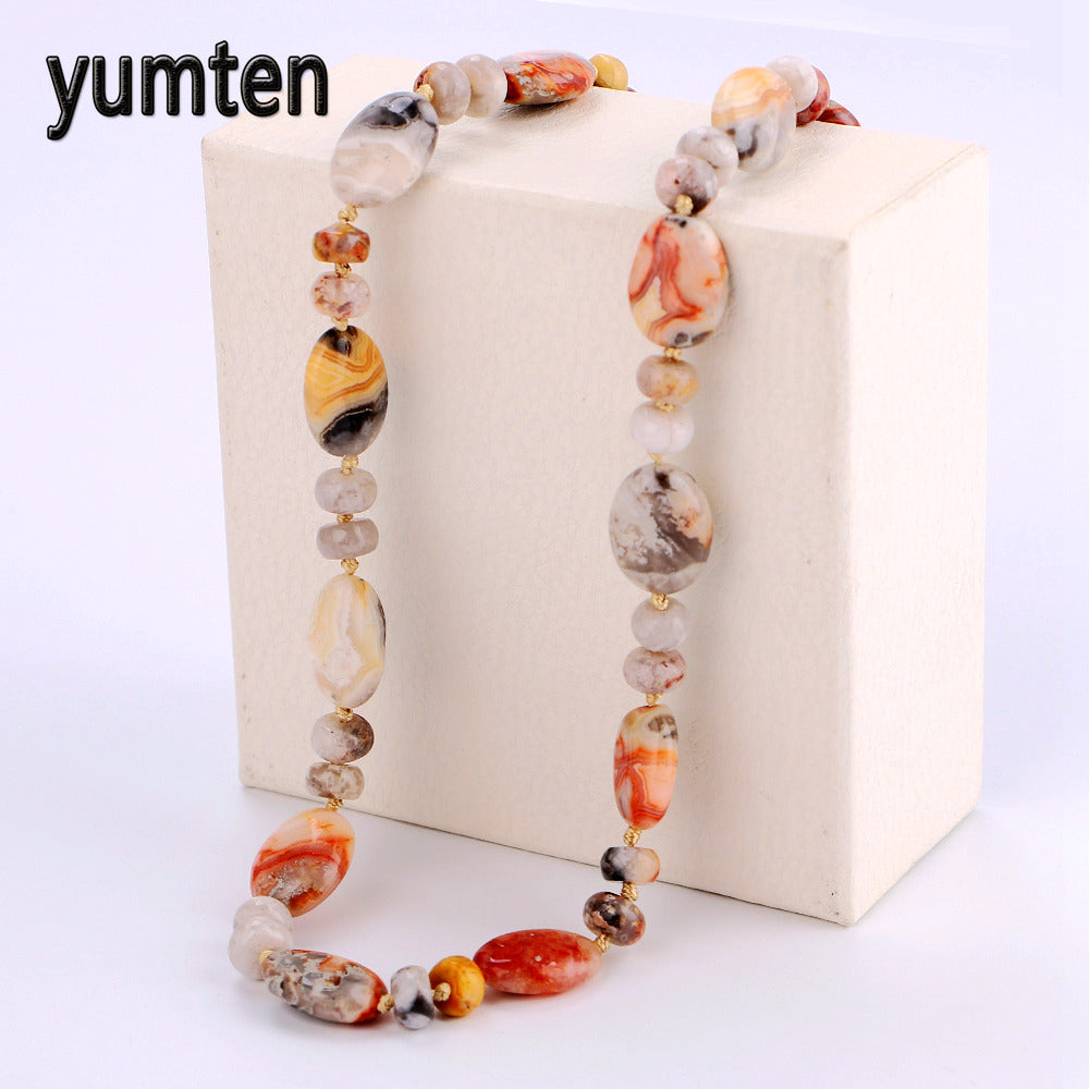 Colorful Jade Necklace Power Crystal Natural Stone Women Jewelry Fashion Csgo Collar Choker Chain Friends Necklaces Cc
