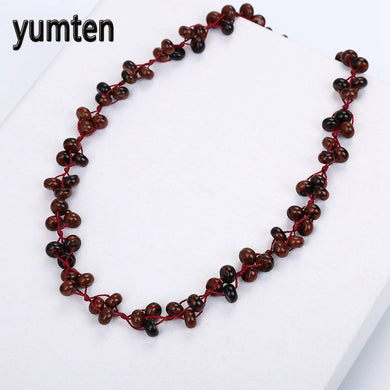 Golden Swan Stone Braided Necklace Natural Stone Crystal Ladies Beads Popular Natural And Elegant Female Jewelry Colares