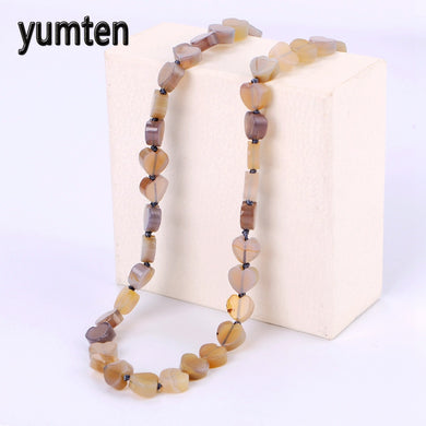 Grey Heart Necklace For Women Stone Jewelry Classic Beautiful Ladies Love Gemstone Ketting Met Steen Parure Bijoux Femme