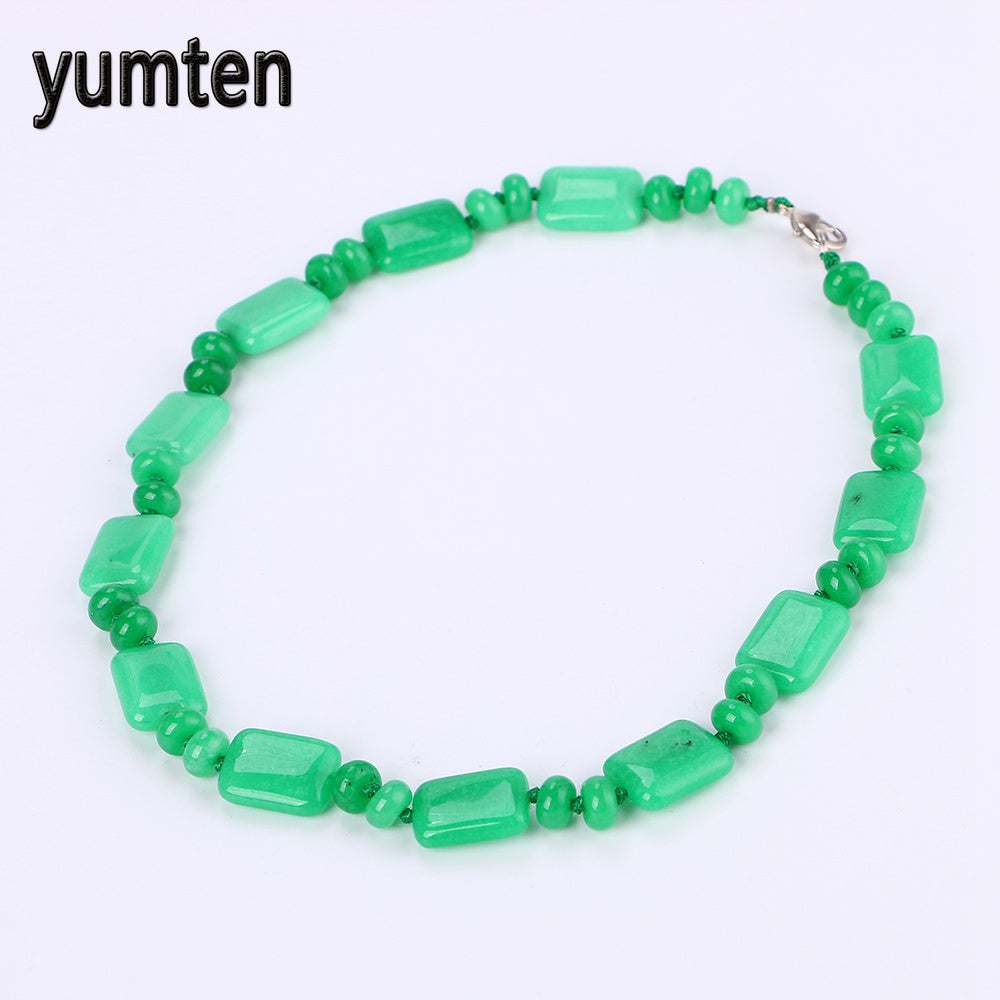 Jasper Necklace Natural Stone Power Necklace Square Women Jewelry Crystal Choker Collar Choker Animal Wholesale 5 PCS
