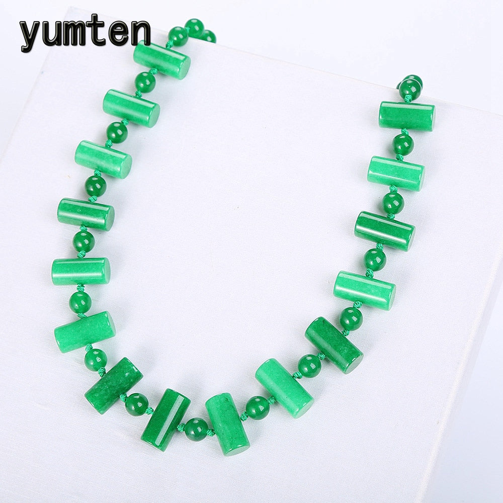 Jasper Women Necklace Vintage Jewelry Naszyjniki Damskie Charms Female Power Gemstone Emerald Colgantes Mujer Pendant