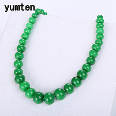 Jasper Women Statement Green Crystal Necklace Korean Angel Natural Stone Charm Beads Chain Chunky Vintage Fashion Jewelry