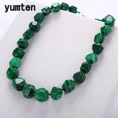 Malachite Men Necklace Women Irregular Original Stone Vintage Fashion Crystal Popular Classic Exquisite Fine Jewelry Bag