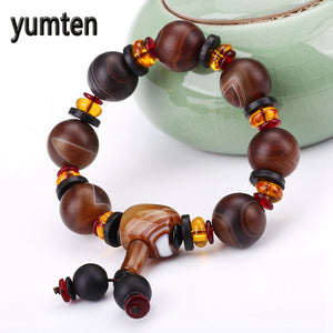 Men Bracelet Agate Natural Stone Jewelry Power Chakra Healing Balance Beads Bracelet Pulseras Navidad Gift Wholesale 5PCS