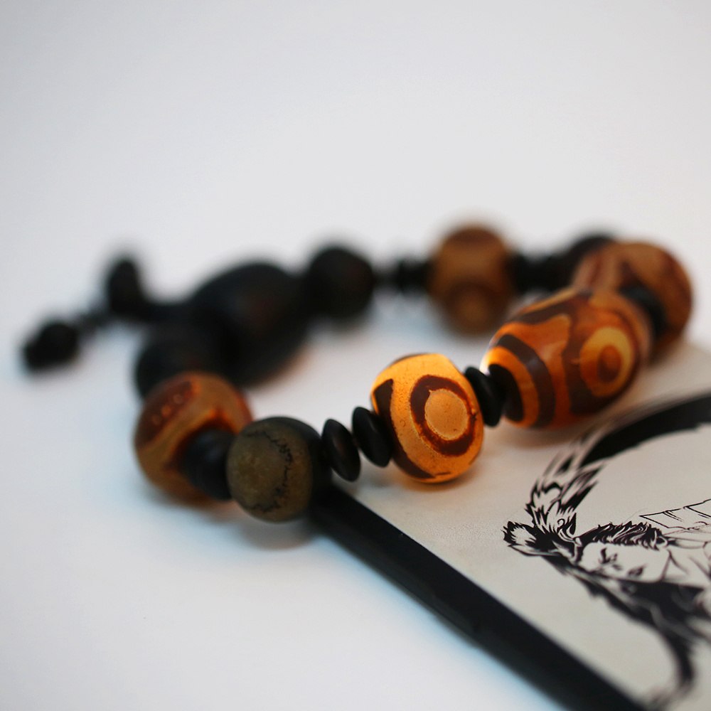 Men Bracelet Natural Agate Jewelry Chinese Style Retro Popular Dzi Beads Accessories Bracciale Uomo Lgbt Wholesale 5 PCS