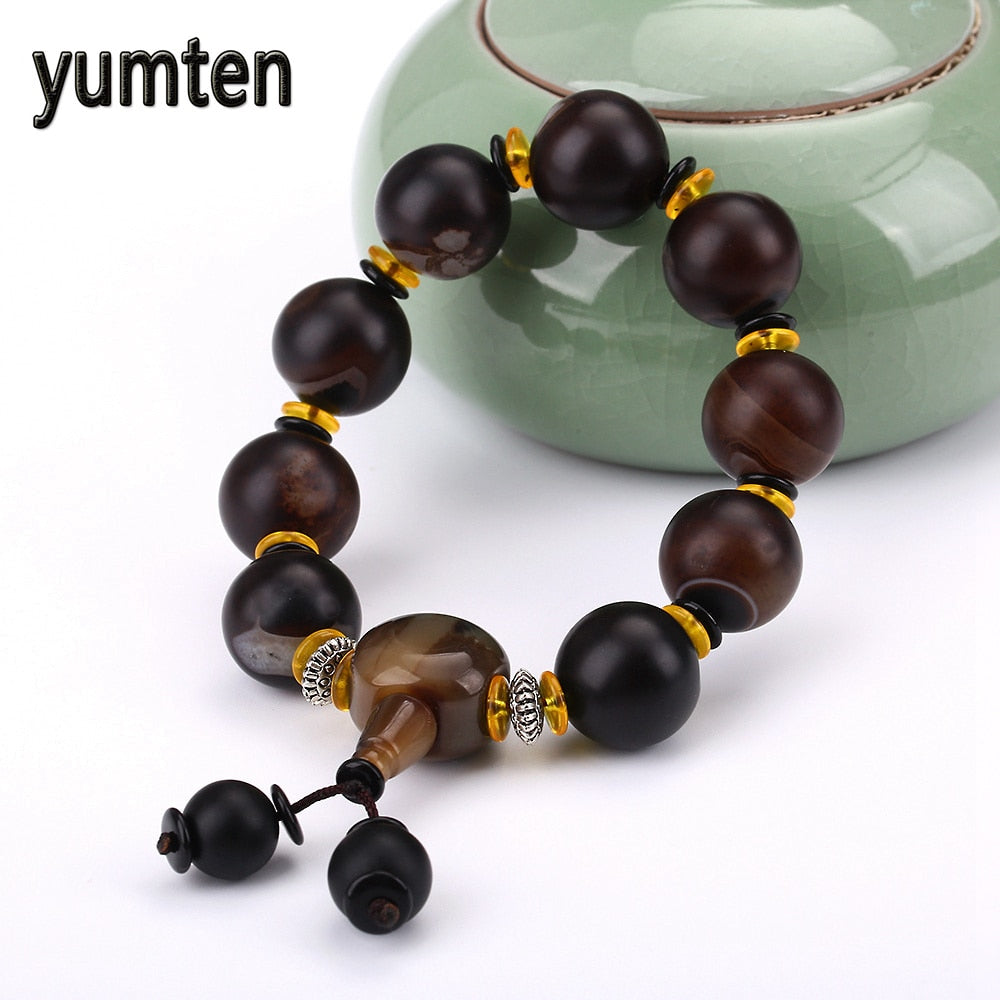 Men's Fashion Bracelet Natural Stone Retro Jewelry Power Chakra Healing Round Balance Beads Pulseras Ouro Wholesale 5 PCS
