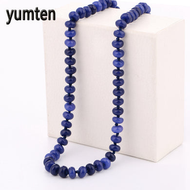Natural Crystal Lapis Lazuli Necklace Power Women Exaggeration Prom Accessories Men Jewelry mortal kombat hippie
