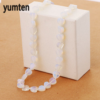 Natural Opal Necklace for women Exquisite Crystal Love Heart Stone ladies Jewelry collane donna con cuore bijoux femme